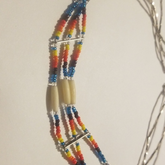 Native American style hand made 3 row chocker - Picture 6 of 6